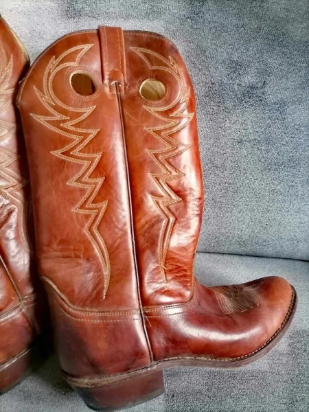 Acme Vintage Brązowe Skórzane Buty Kowbojskie Buckaroo Western Męskie roz.42